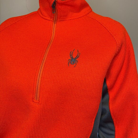 Spyder men's quarter zip pullover - bright orange/red - Picture 5 of 9